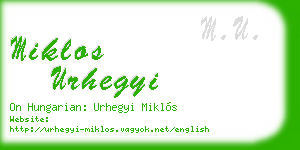 miklos urhegyi business card